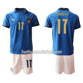 Italië Ciro Immobile 17 Voetbaltenues Kind Thuis EK 2020 - SS (+ Korte broeken)